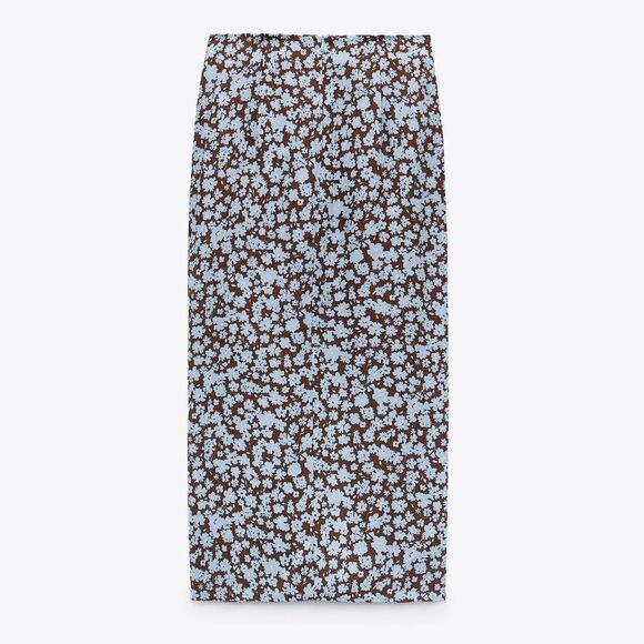 Zara DRAPED FLORAL PRINT SKIRT - Picture 4 of 8